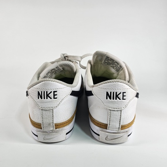 Nike Court Legacy Next Nature Shoes Womens 8 White Black Gold Casual Sneakers - Picture 7 of 10